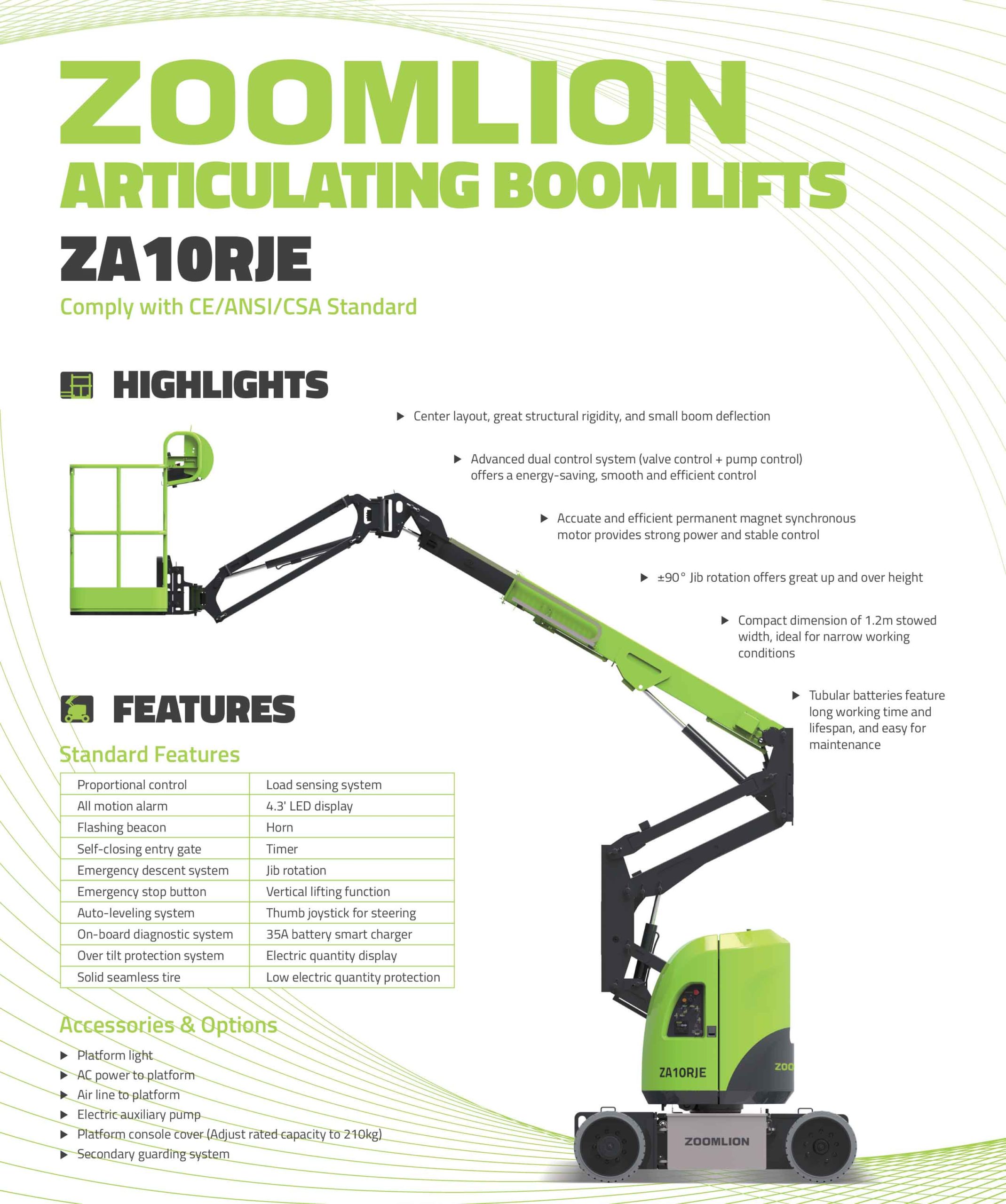 08-ZOOMLION Articulating Boom Lifts ZA10RJE Zoomlion Articulated boomlift Dubai UAE rental sales JLG genie 10 12 meters diesel boom scissorlift