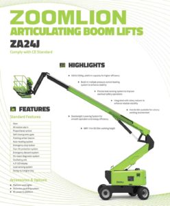 ZOOMLION Diesel Articulating Boom Lifts Zoomlion Articulated boomlift Dubai UAE rental sales JLG genie 26 meters diesel boom scissorlift dubai boomlift rental scissorlift rental